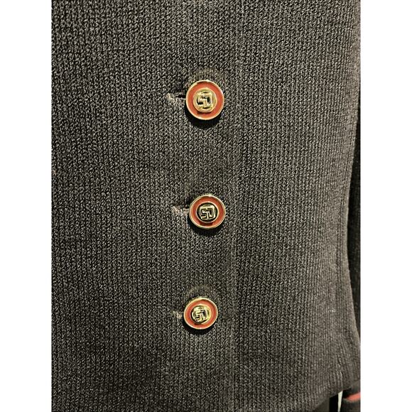 Vtg St John 2pc Skirt Suit Dk Brown Santana Knit Button Front Jacket Size 2 - Picture 8 of 15